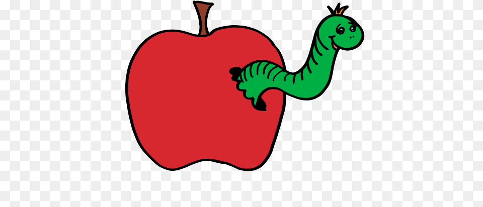 Apple Outline Worm In Apple Clipart Hd Download Apple With A Worm Clipart, Food, Fruit, Plant, Produce Free Png