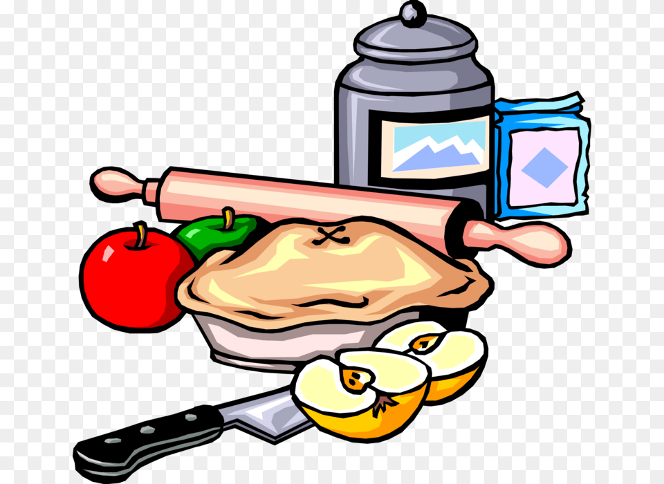 Apple Pie With Ingredients And Rolling Pin, Food, Lunch, Meal, Dynamite Png Image