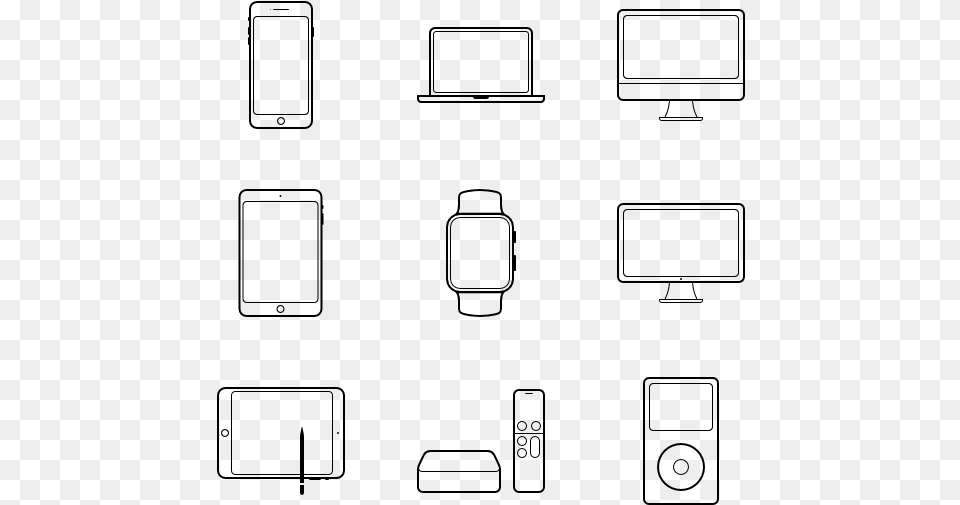 Apple Products Vector, Gray Free Png