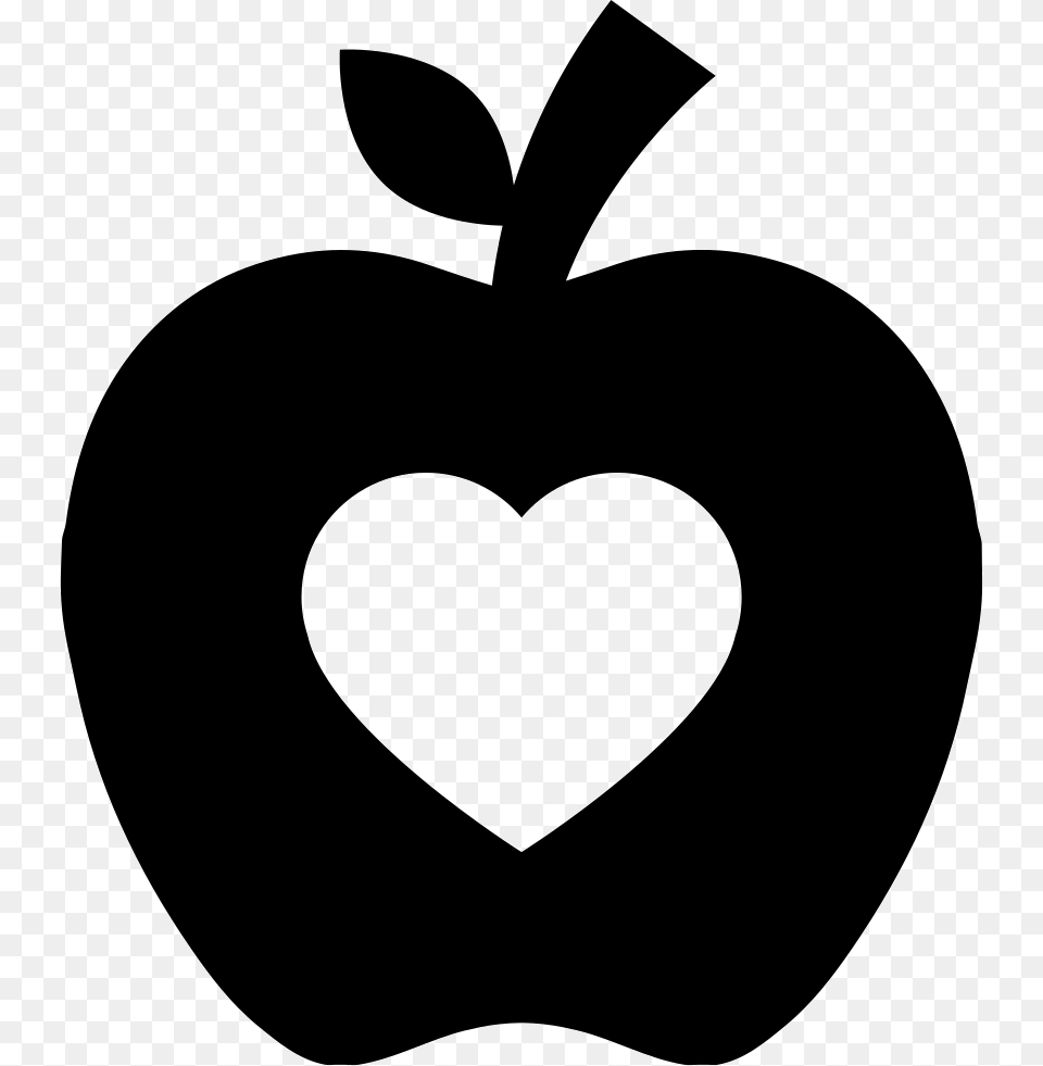 Apple Silhouette Apple With Heart Icon, Stencil, Symbol, Astronomy, Moon Png