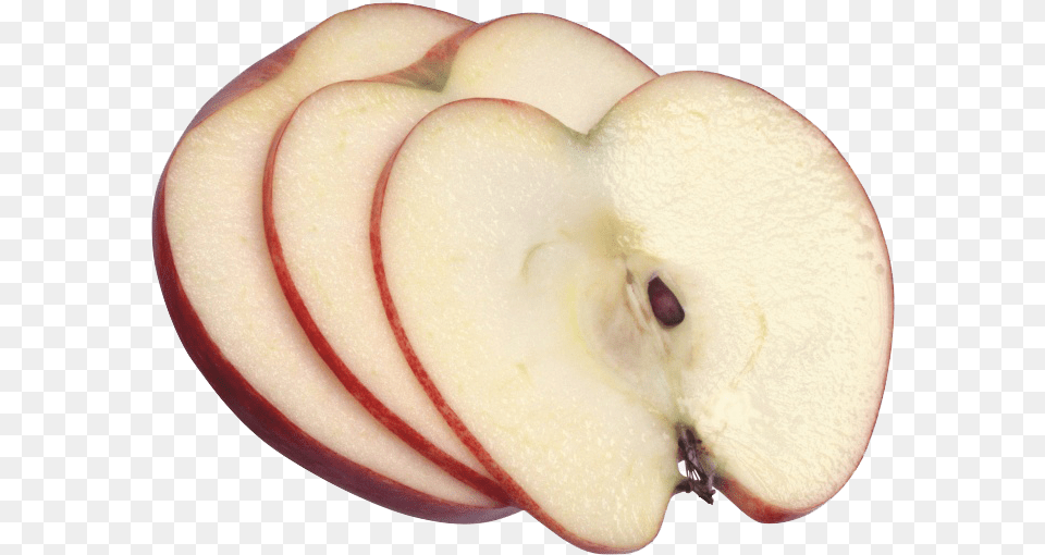 Apple Slices Transparent Background, Sliced, Produce, Plant, Knife Png Image