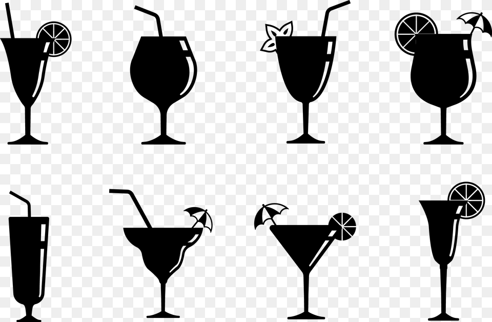 Apple Spice Clipart Mixed Drink Cocktail Black White Free Transparent Png