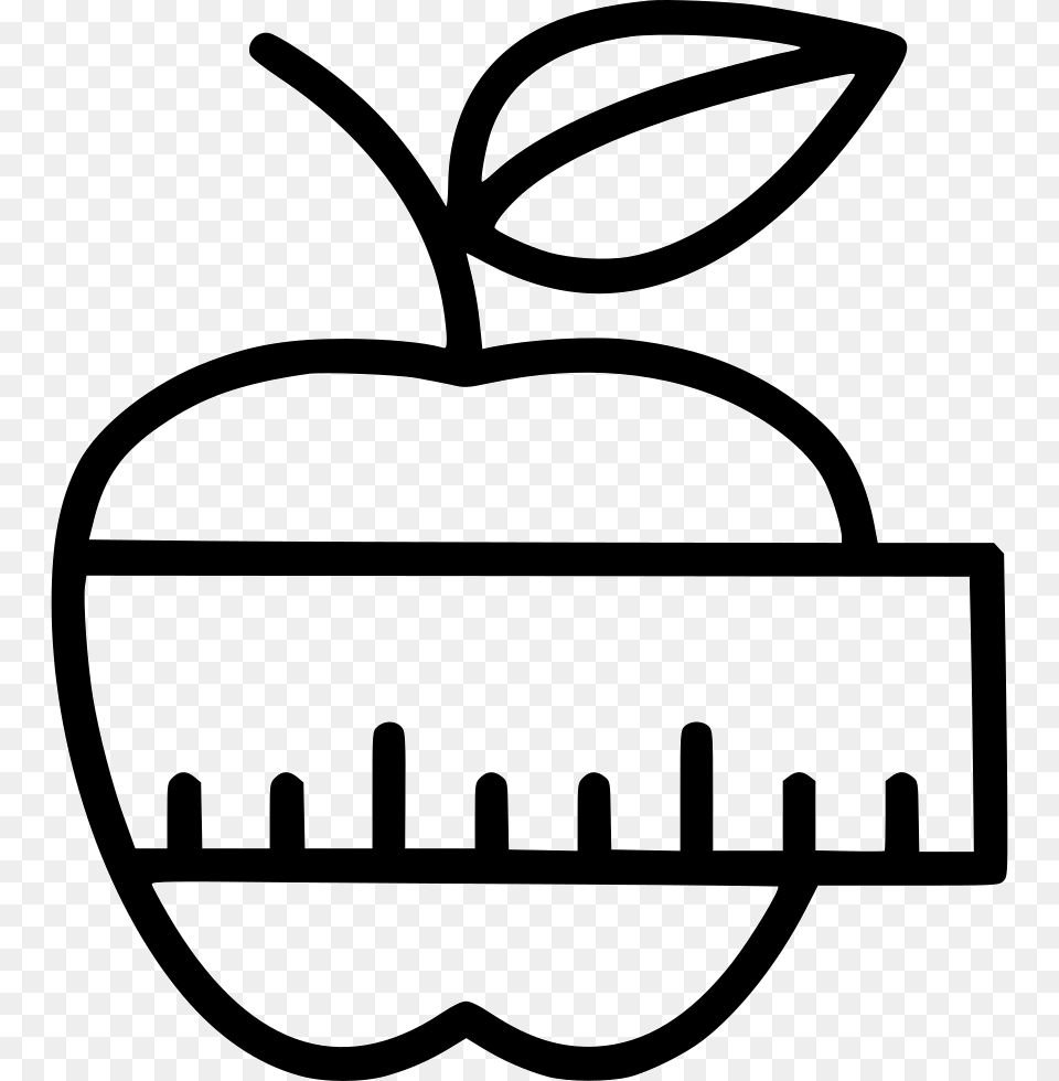 Apple Svg Icon Download Comments Files Tape Measure, Stencil, Food, Nut, Plant Png Image