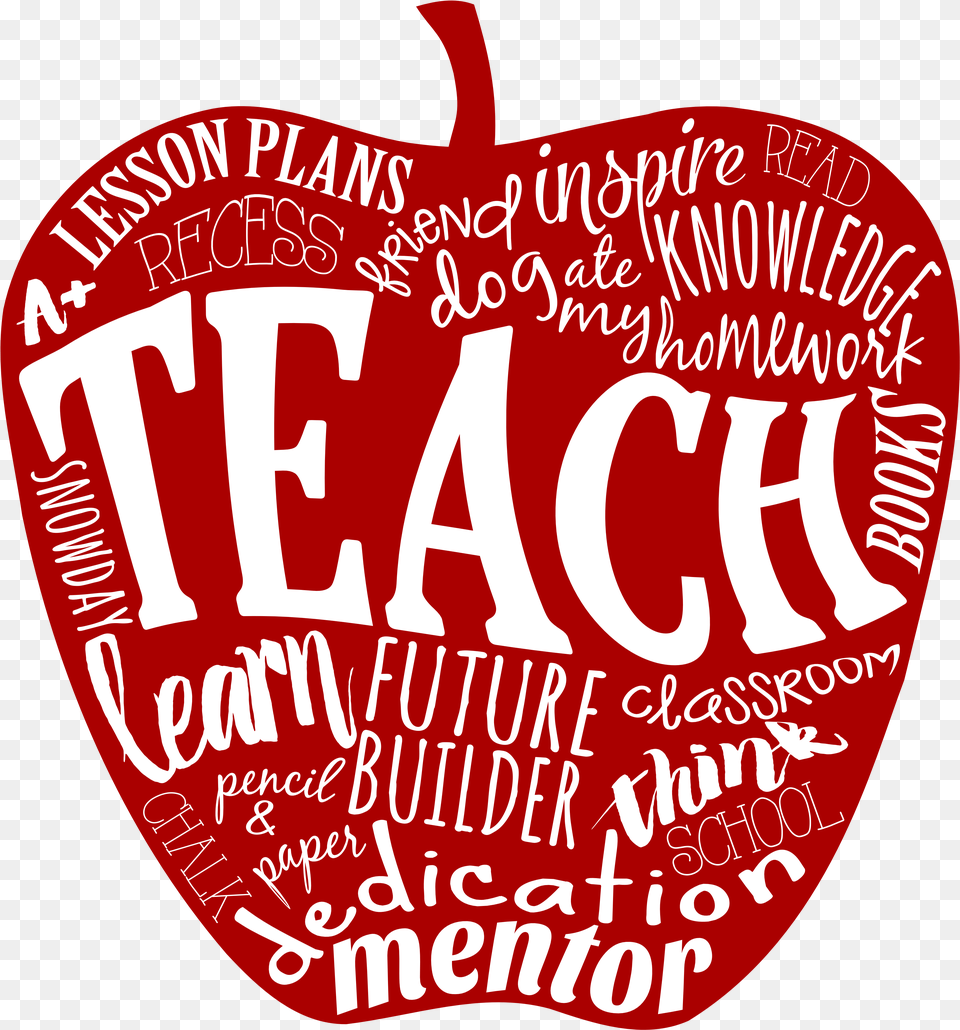 Apple Teacher Teacher Appreciation Clipart, Food, Ketchup, Text, Fruit Free Transparent Png