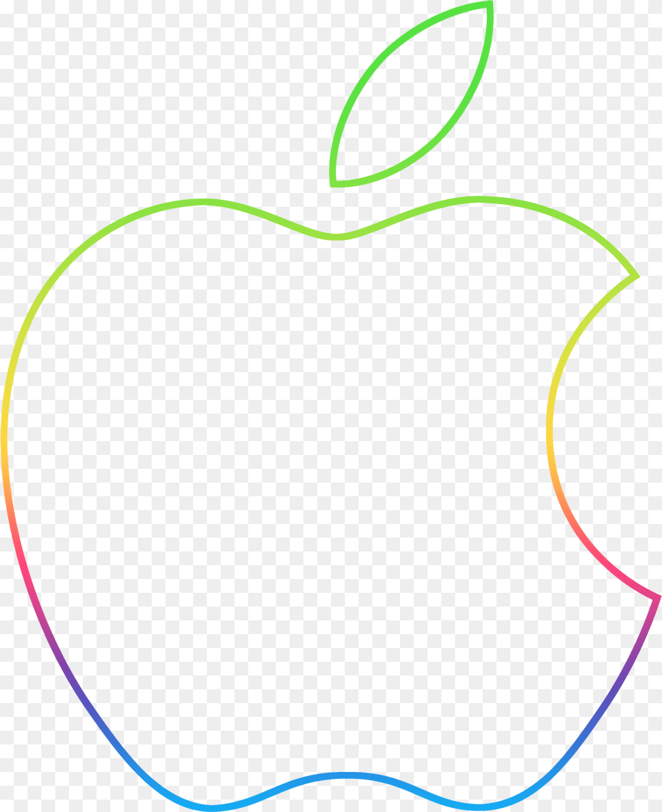 Apple Thin Line Logo Mcintosh, Food, Fruit, Plant, Produce Free Png Download