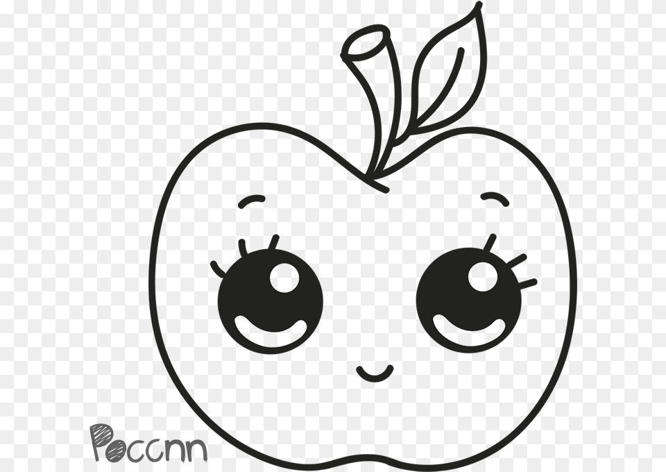 Apple To Color Cute Apple To Color, Stencil, Food, Fruit, Plant Free Png