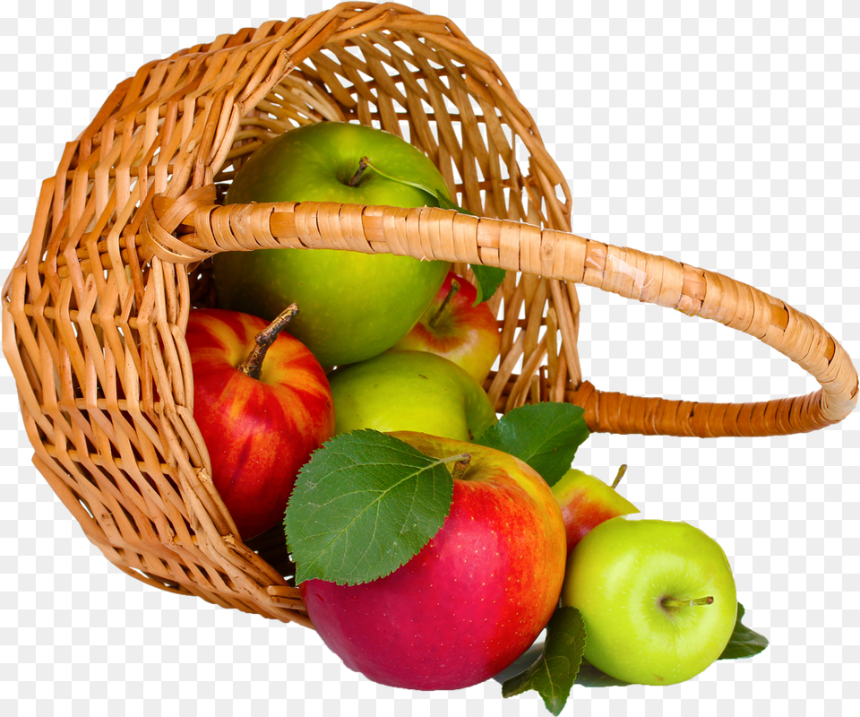 Apple Transparent Background Apple Basket, Food, Fruit, Plant, Produce Png Image