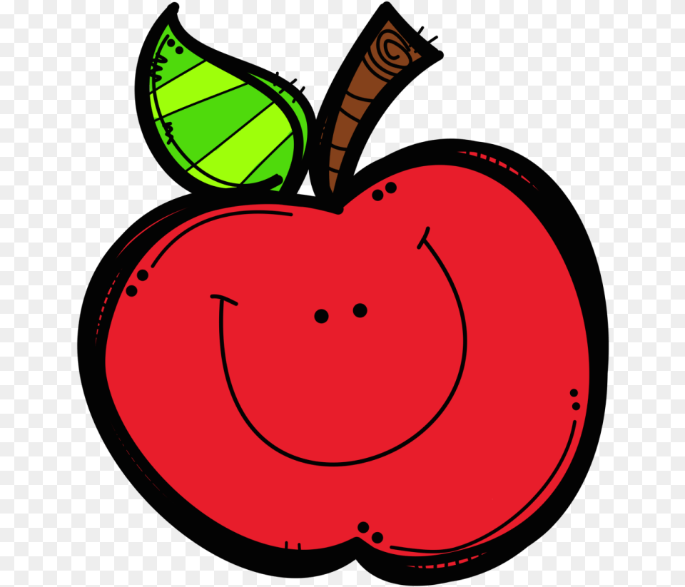 Apple Clipart Cute Apple Clipart Black And White, Food, Fruit, Plant, Produce Free Transparent Png