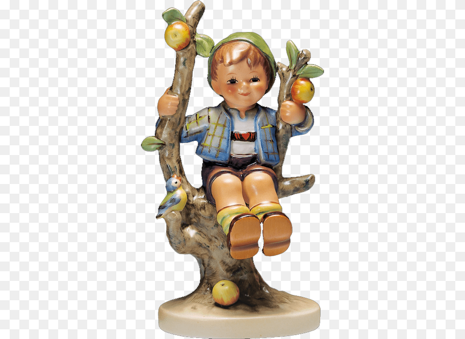 Apple Tree Boy Hummel Figurine, Baby, Person, Animal, Bird Free Transparent Png