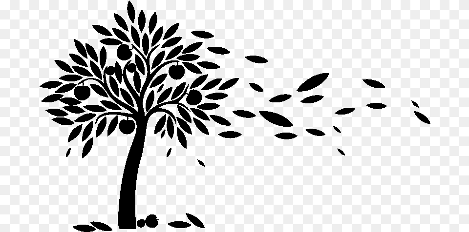 Apple Tree Clip Art Black White, Gray Free Png