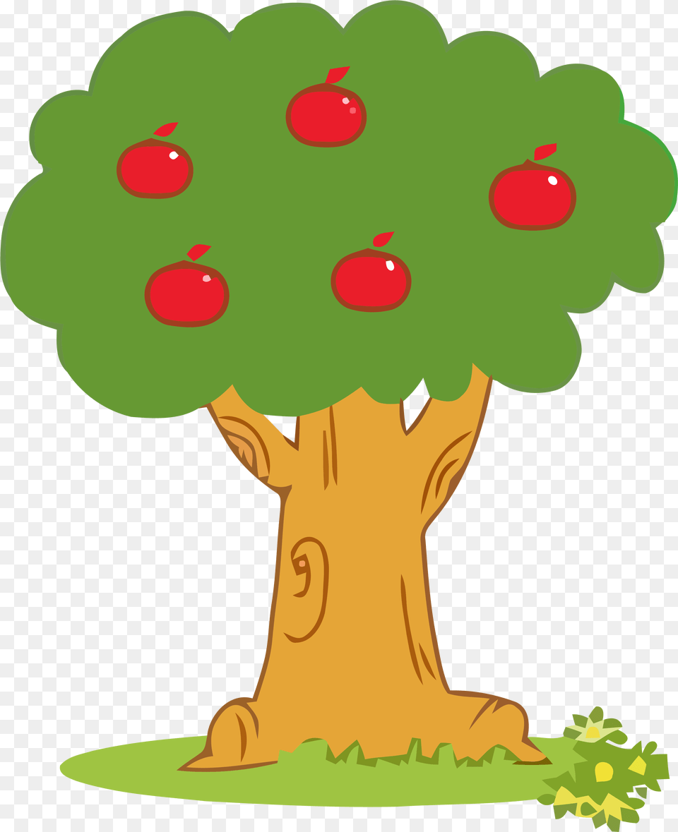 Apple Tree Clipart Five U2013 Clipartlycom Cartoon Tree With Apples, Plant, Food, Fruit, Produce Free Png