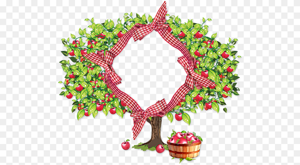 Apple Tree Frame, Wreath Png Image