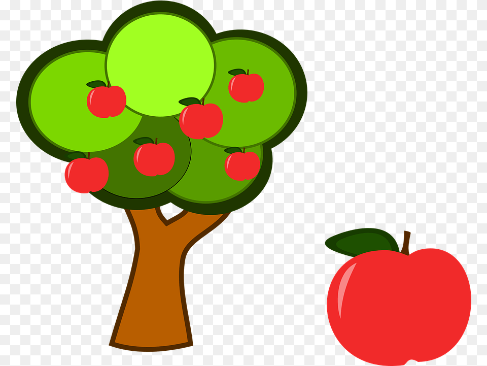 Apple Tree Fruit Red Vector Graphic On Pixabay Gambar Pohon Apel Kartun, Food, Plant, Produce Free Png Download