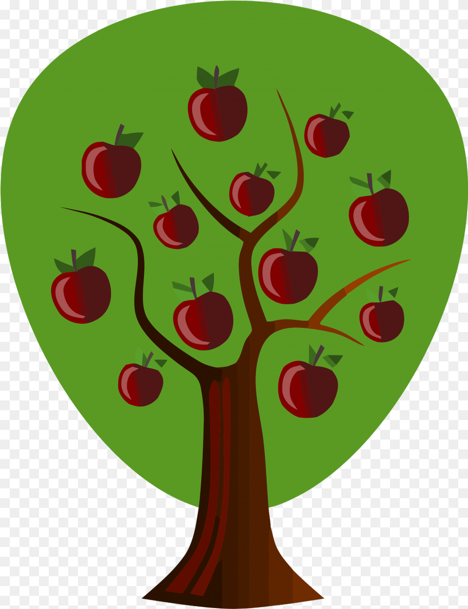 Apple Tree One Clipart U2013 Clipartlycom Tree Clipart One Tree, Food, Fruit, Plant, Produce Free Png