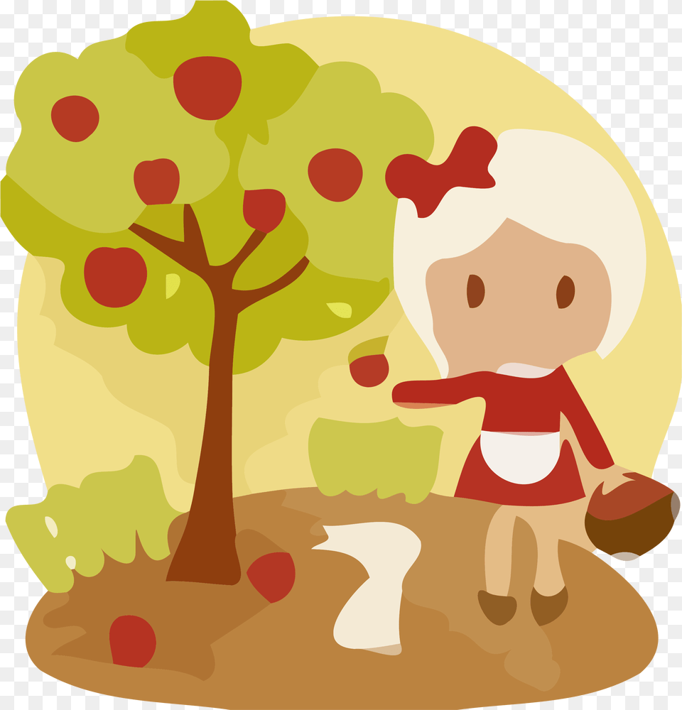 Apple Tree With White Bunny Clipart Y Arbol De Manzana, Baby, Person Free Png Download