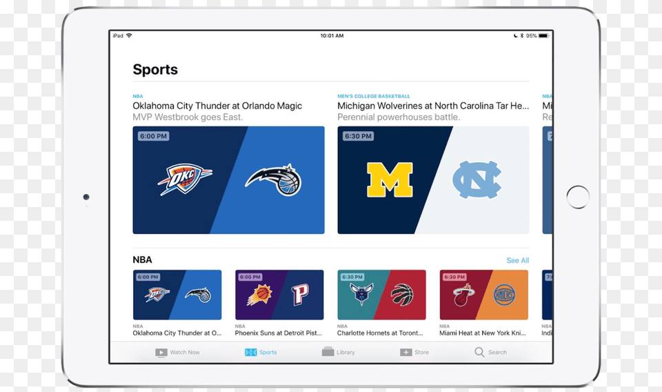 Apple Tv Sports Now Available In Latest Ios Tvos Betas North Carolina Tar Heels, Computer, Electronics, Tablet Computer, Pc Free Transparent Png