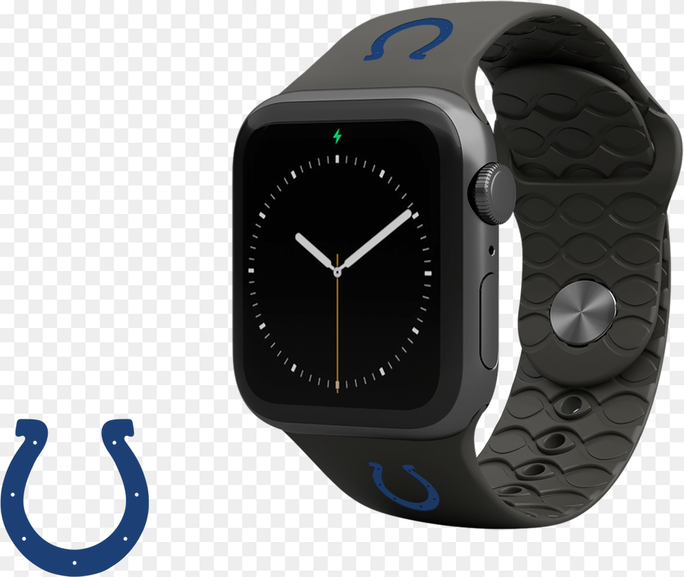 Apple Watch Band Nfl Indianapolis Colts Black Apple 44mm Watch Band, Arm, Body Part, Person, Wristwatch Free Png Download