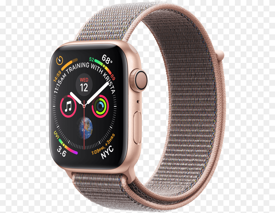 Apple Watch Pink Sand Sport Loop Apple Watch Series 4 Gold Stainless Steel, Arm, Body Part, Person, Wristwatch Free Transparent Png