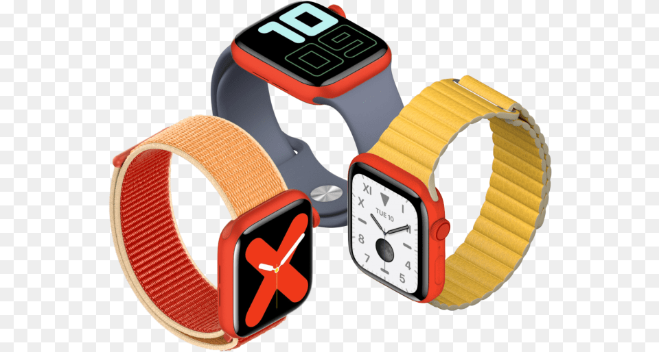 Apple Watch Series 5 In Productred Could Launch 2020 Product Red Apple Watch, Wristwatch, Arm, Body Part, Person Png