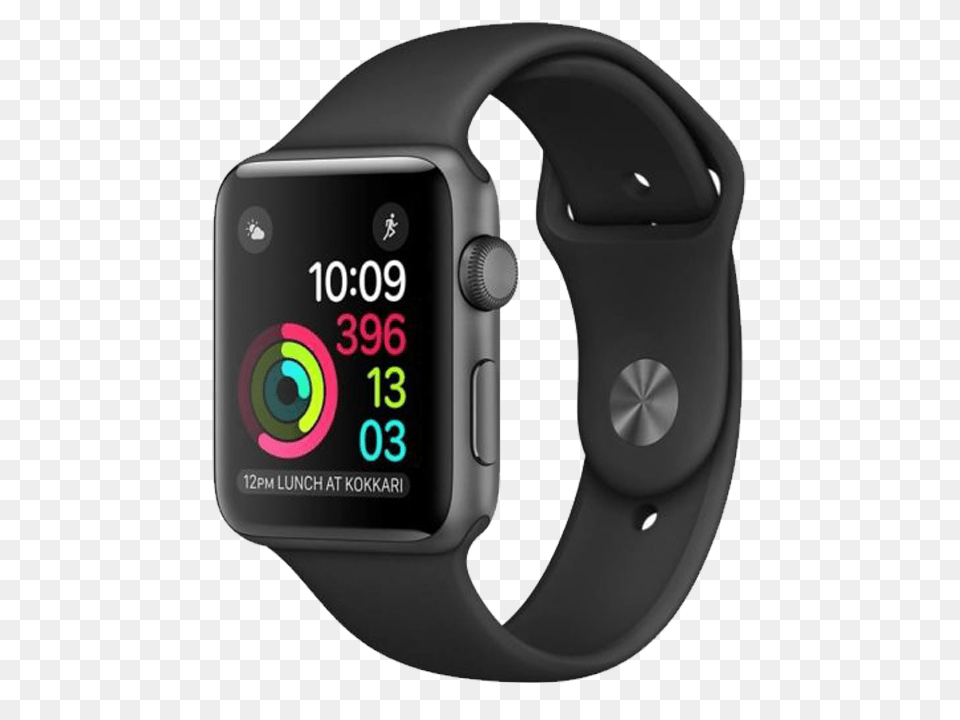 Apple Watch Series Mm Space Gray Aluminum Case With Black, Wristwatch, Arm, Body Part, Person Png