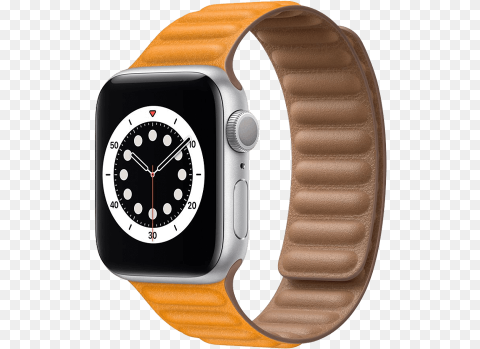 Apple Watch With Leather Link Apple Watch Series 6 Silver, Arm, Body Part, Person, Wristwatch Free Transparent Png
