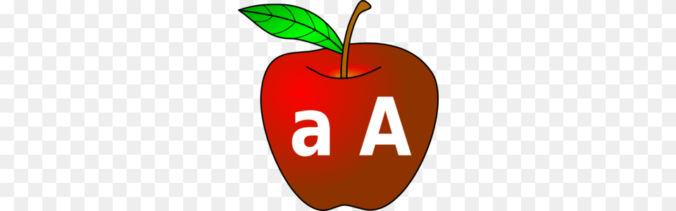 Apple With A A Clip Art, Food, Fruit, Plant, Produce Free Transparent Png