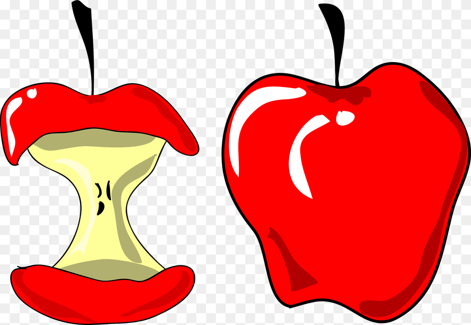Apple With Bite Taken Out Clip Art Eaten Apple Clip Art, Food, Produce, Ketchup, Pepper Free Png Download
