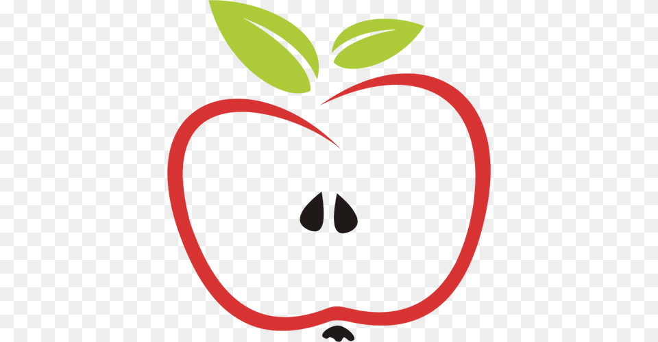 Apple With Leaves, Food, Fruit, Plant, Produce Png Image