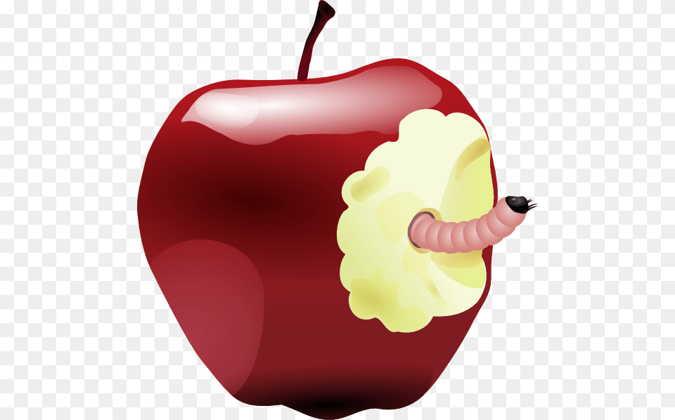 Apple With Worm Clip Art, Food, Fruit, Plant, Produce Free Transparent Png