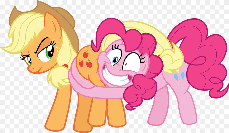 Applebutt Applejack Butthug Butt Touch Earth Pony Pinkie Pie Hugs Applejack, Baby, Face, Head, Person Png