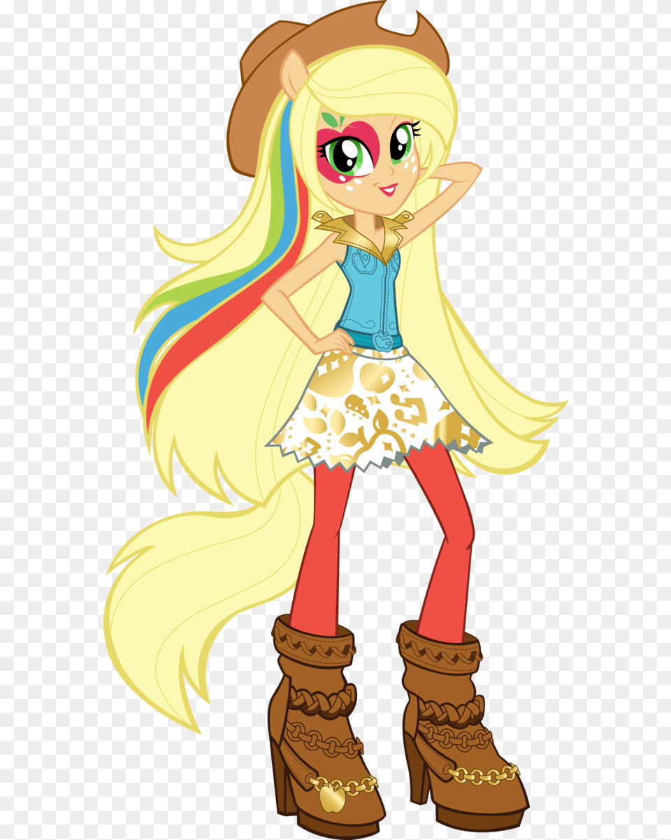 Applejack Images Rainbow Rocks Applejack Vector By Equestria Girls Rainbow Rocks Applejack, Book, Comics, Publication, Baby Free Png