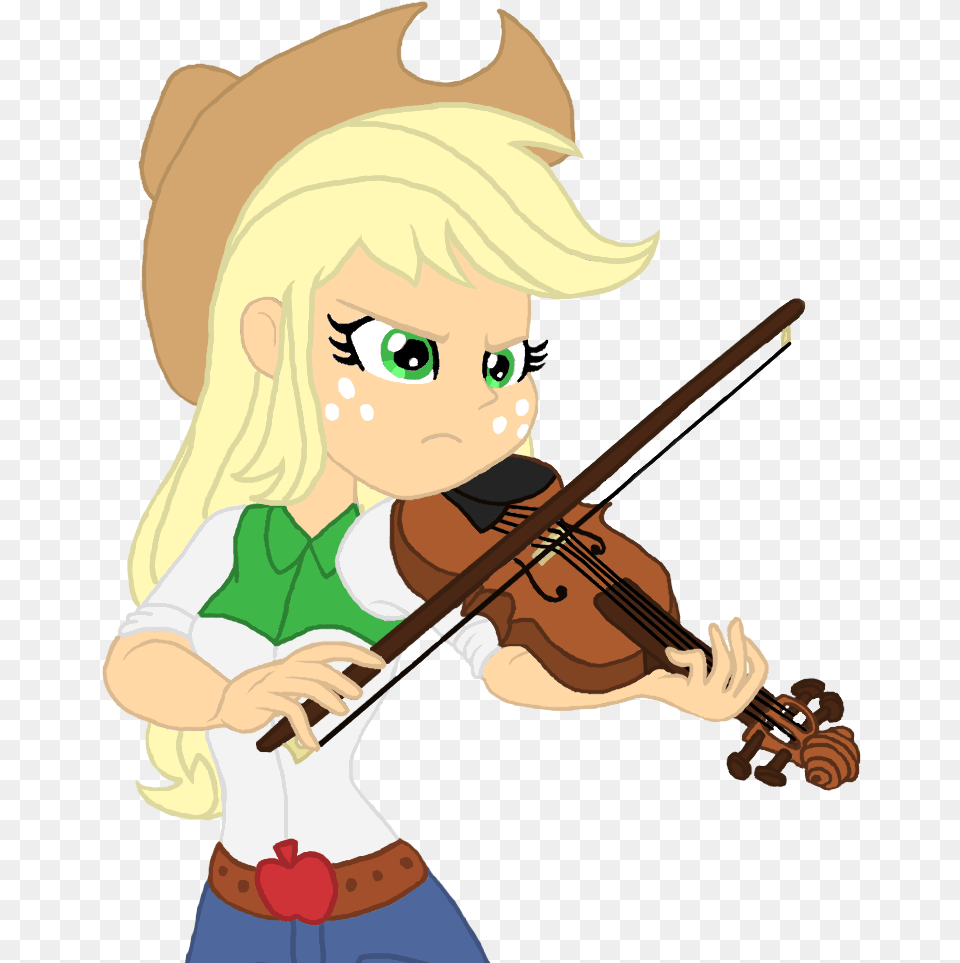 Applejack Is Playing Hard Vectorized By Haleyc Cartoon, Baby, Musical Instrument, Person, Violin Free Png