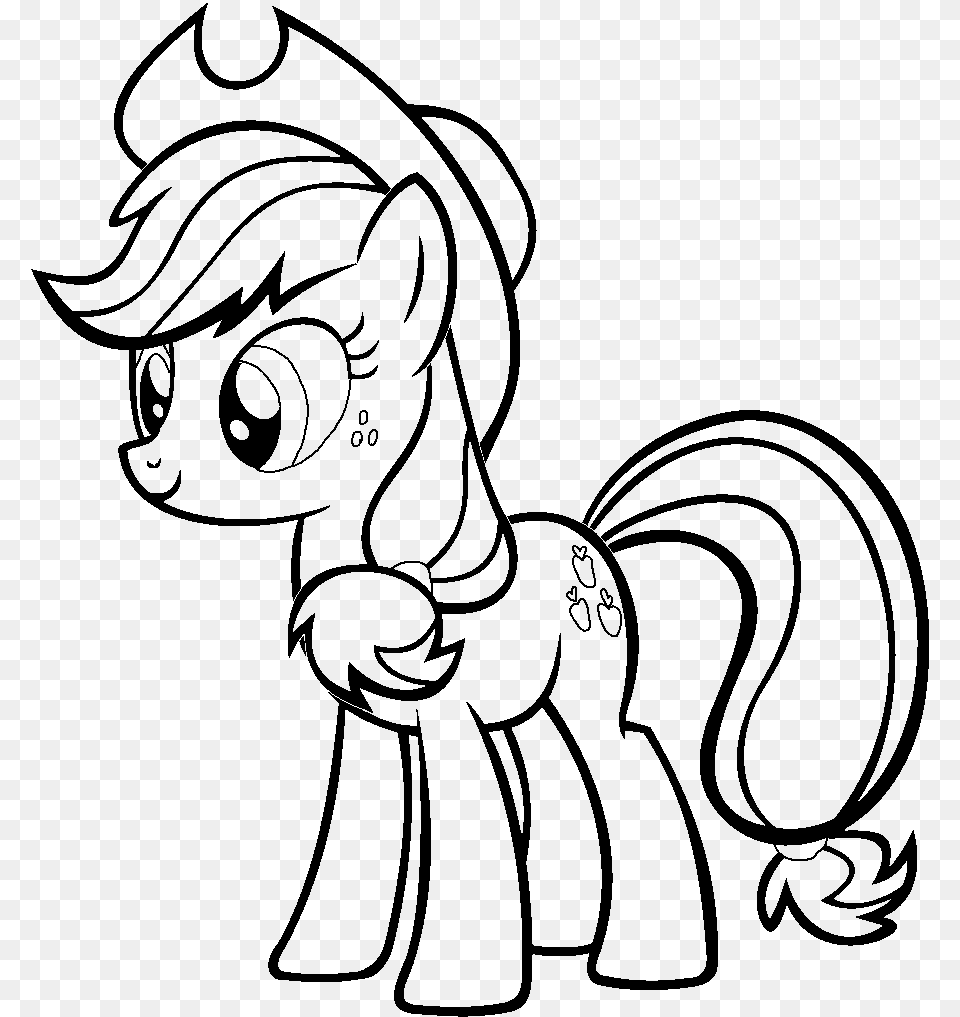 Applejack My Little Pony Coloring, Gray Free Png