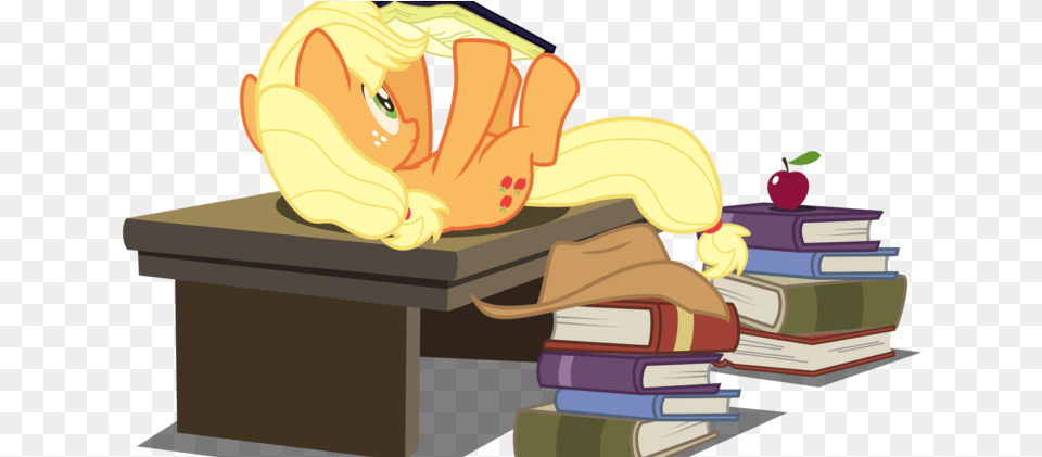 Applejack Reading, Person, Book, Publication, Produce Free Png Download