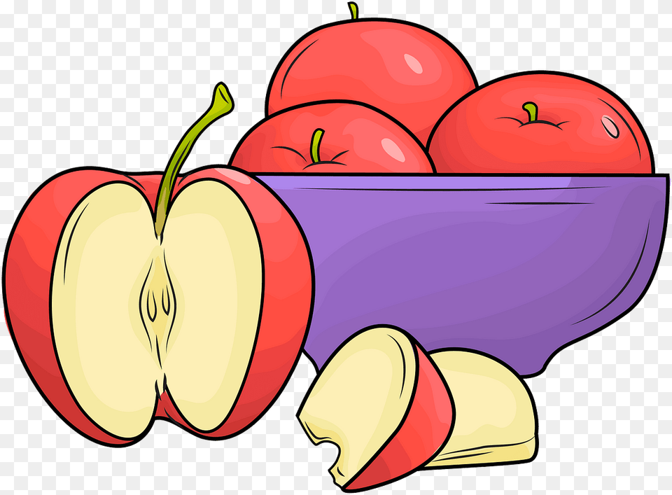 Apples In Plate Clipart A Plate Of Apples Apples Clipart, Apple, Produce, Plant, Fruit Free Transparent Png
