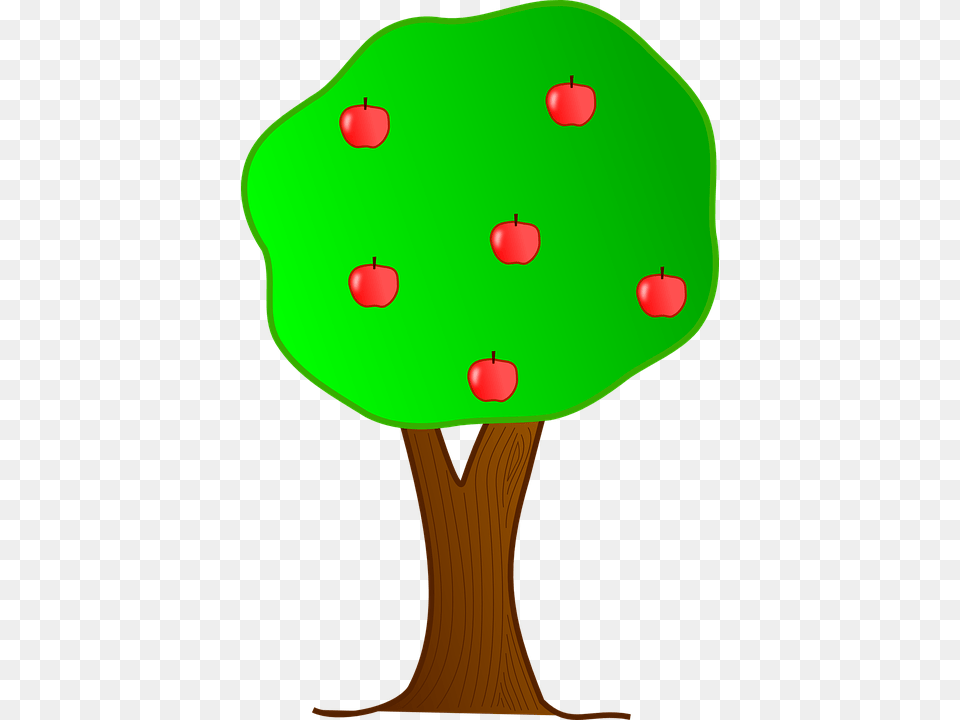 Apples On A Tree Cartoon, Apple, Food, Fruit, Plant Png Image