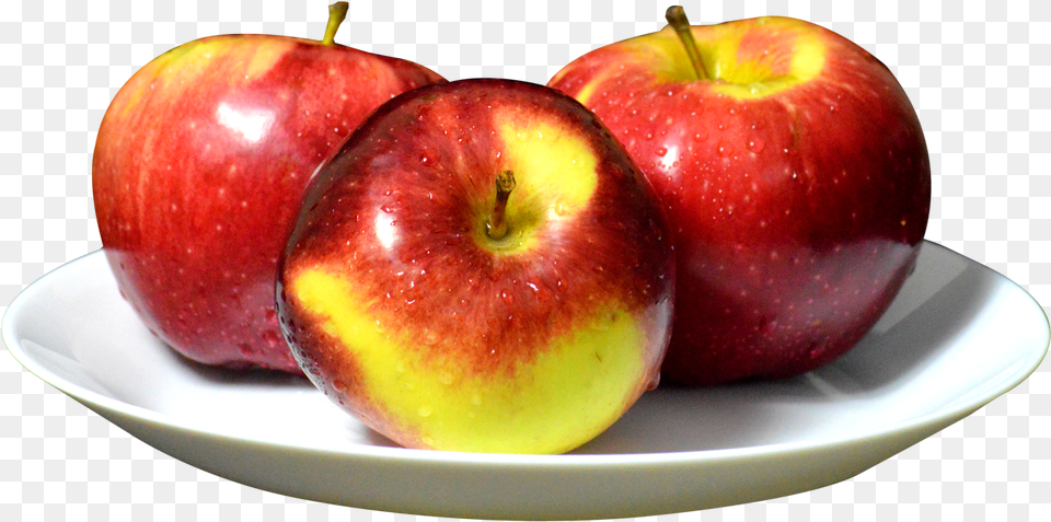 Apples On Plate Cartoon, Apple, Food, Fruit, Plant Free Png Download