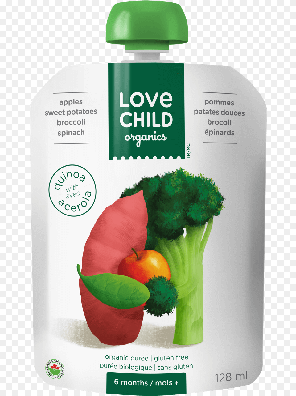 Apples Spinach Kiwi Broccoli U2022 Love Child Organics Love Child Organics Pouches, Food, Plant, Produce, Vegetable Free Png Download
