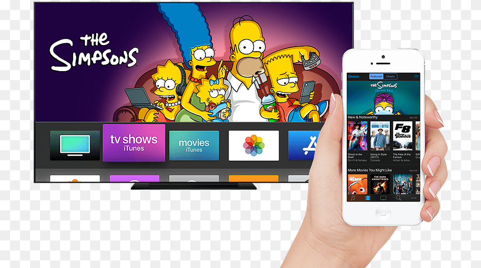 Appletvmobile Glamshot Simpsons Iphone, Electronics, Mobile Phone, Phone, Person Free Transparent Png