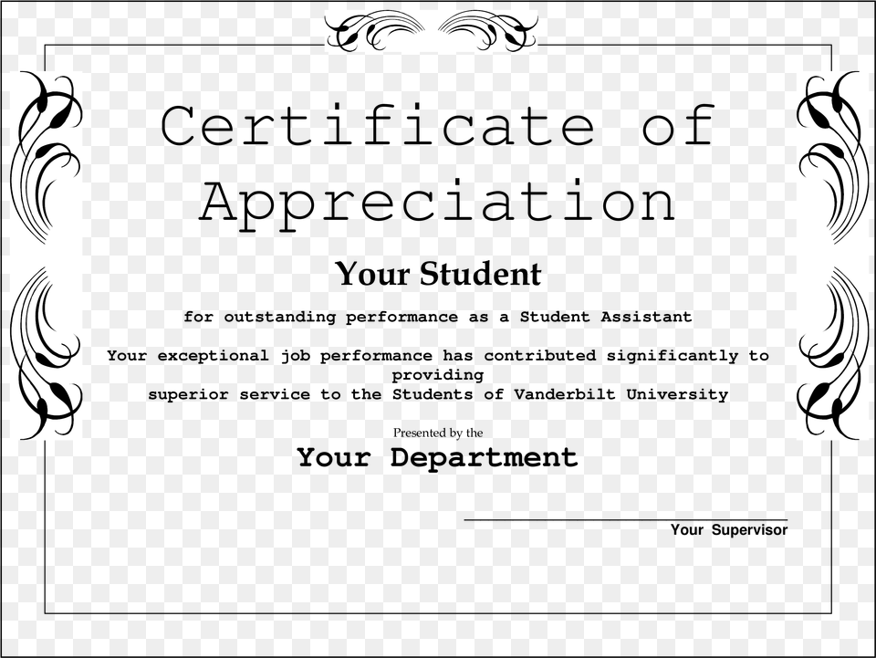 Appreciation Award Template Drug Test Collection Certificate, Art, Floral Design, Graphics, Pattern Free Png Download