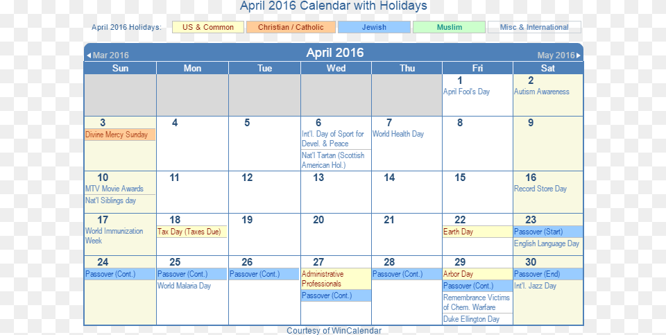 April 2016 Printable Calendar With Us Holidays Including May 2018 Holiday Calendar, Text, Computer Hardware, Electronics, Hardware Free Png Download