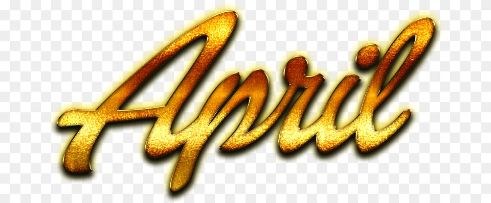 April Golden Letters Name Graphic Design, Text, Smoke Pipe Png Image