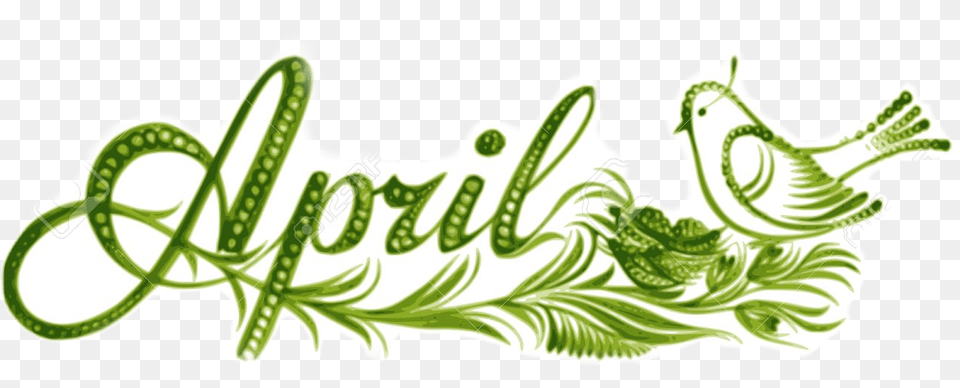 April Green Grn Monat Month Sticker By Lionessa Calligraphy, Pattern, Text, Herbal, Herbs Free Transparent Png