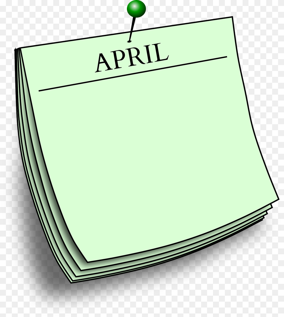 April Pinned Note, Page, Text Png Image