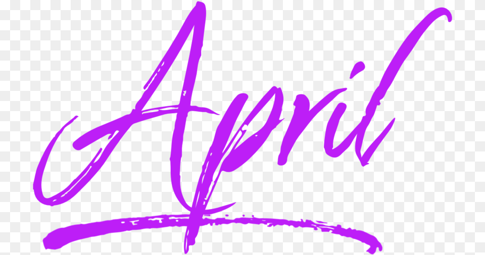 April Purple Language, Handwriting, Text, Signature Png