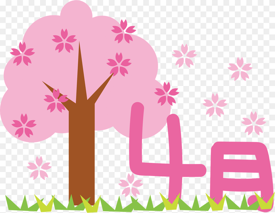April Spring Cherry Blossoms Clipart, Art, Graphics, Flower, Plant Png Image