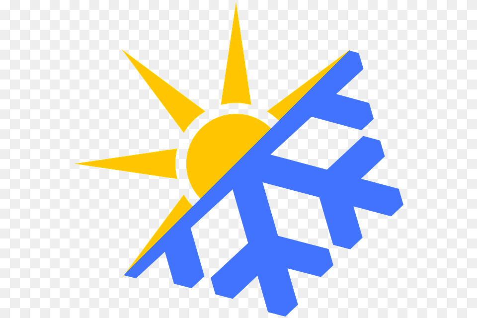 April Weather Icon Warm Cold Mix Sun Snow April Clipart Sun And Cold, Nature, Outdoors, Symbol, Rocket Free Png Download