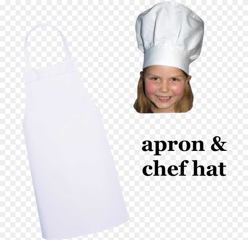 Apron And Chef Hat Costume Hat, Person, Head, Face, Clothing Free Png