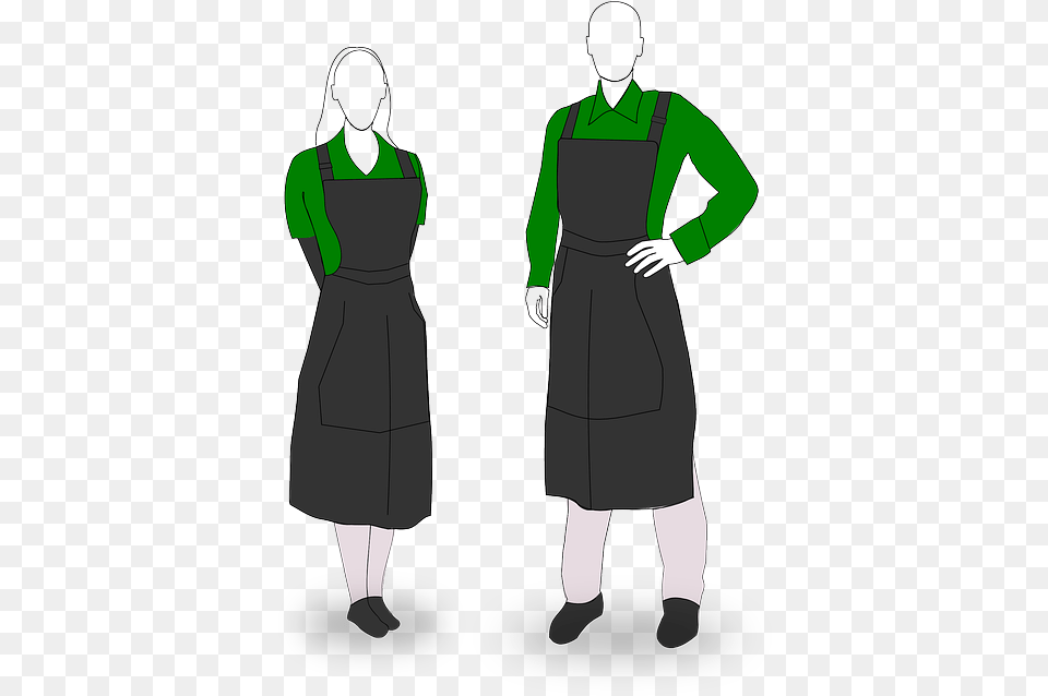 Apron Bar Cafe Waiter Waitress Man Woman Work, Adult, Person, Male, Female Free Png