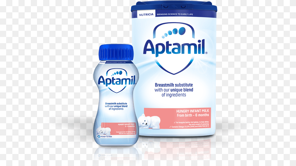 Aptamil Hungry Infant Milk Aptamil Hungry Milk, Bottle, Cosmetics, Lotion Png Image